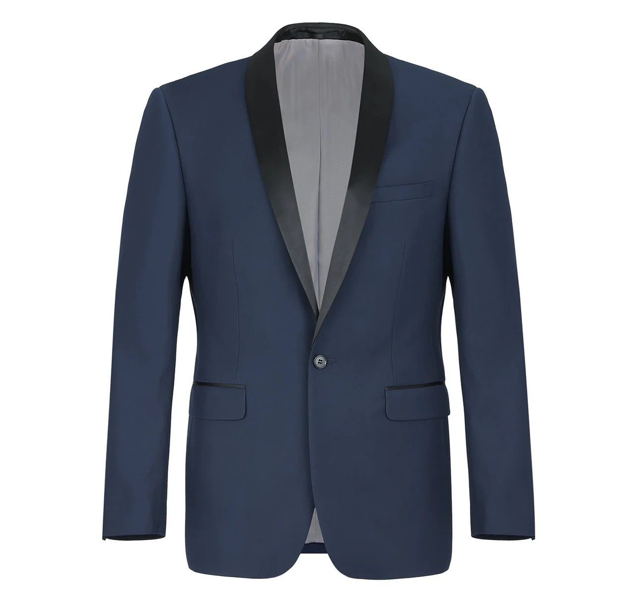 Renoir Mens Tuxedo 201-19-NAVY ( Slim Fit 2-Piece Shawl Lapel Tuxedo Suit )