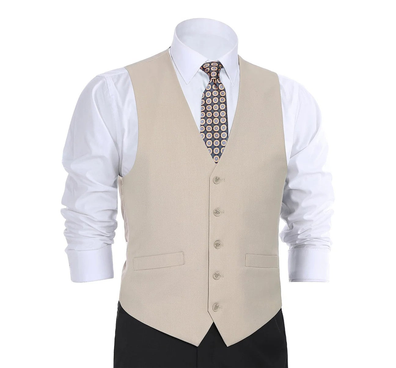 Renoir Mens Vest 201-3-BEIGE ( Classic Fit Suit Separate Vest )