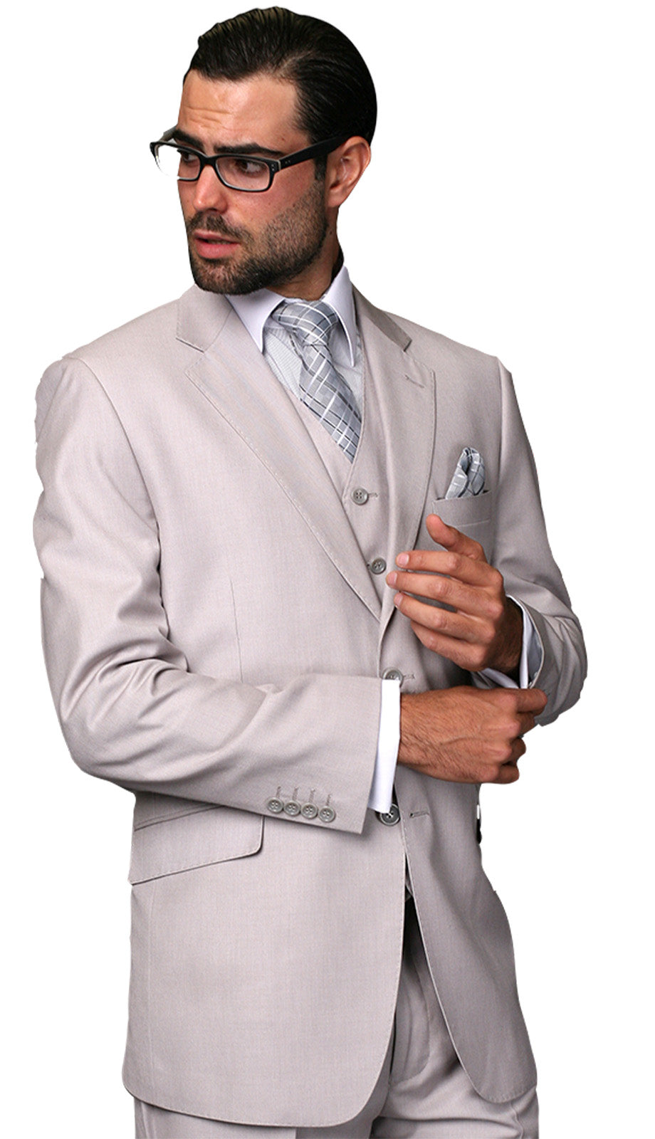 Statement TZ-100-ASH-3PC Mens Suit