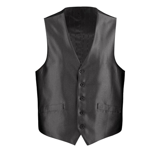Renoir Mens Vest 207-1-BLK ( Classic Fit Sharkskin Suit Vest )
