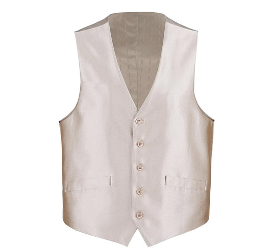 Renoir Mens Vest 207-3 -BEIGE ( Classic Fit Sharkskin Suit Vest )