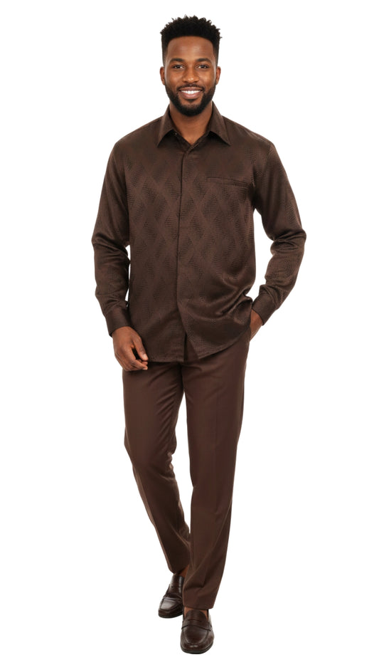 Fortino Landi-2766-BRN Mens Walking Suit