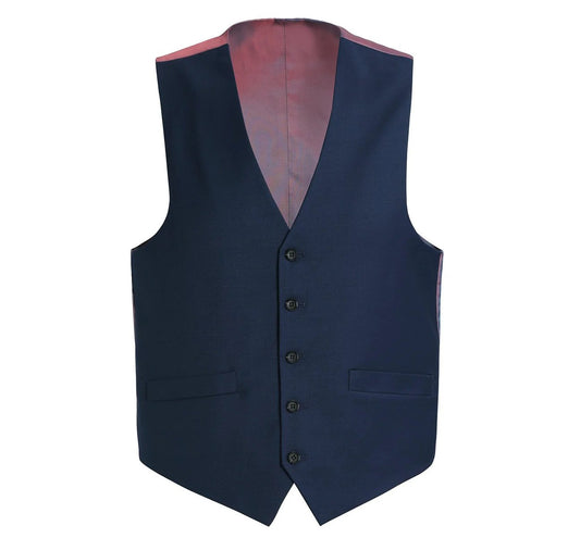 Renoir Mens Vest 508-19-BLUE ( Classic Fit Suit Separate Wool Vest )