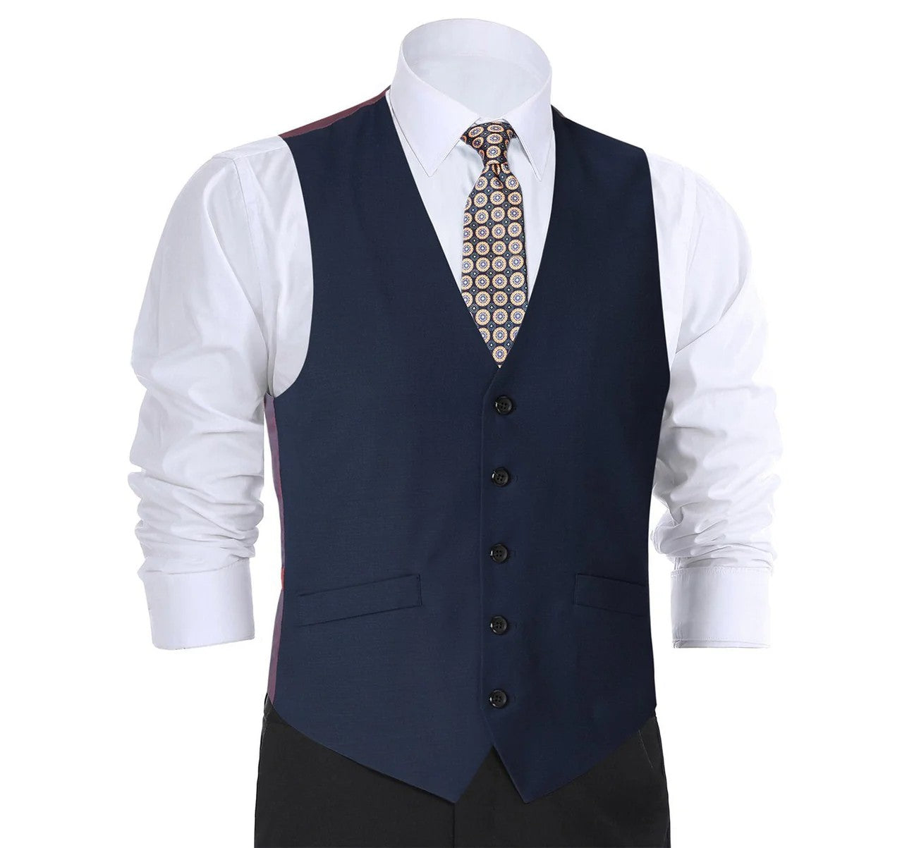 Renoir Mens Vest 508-19-BLUE ( Classic Fit Suit Separate Wool Vest )