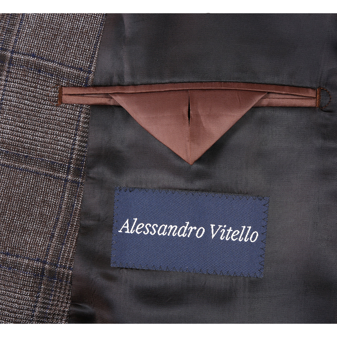 Alessandro Vitello Mens Suit 565-7-BROWN