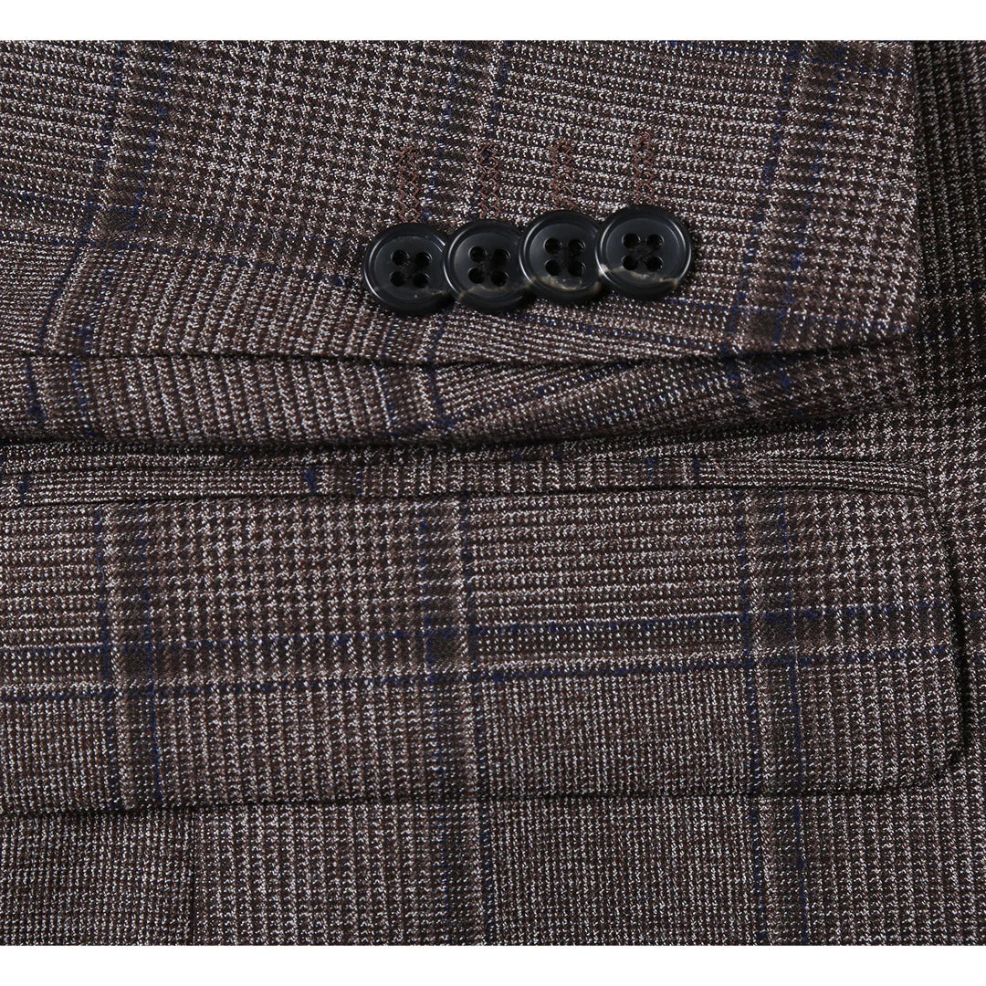 Alessandro Vitello Mens Suit 565-7-BROWN