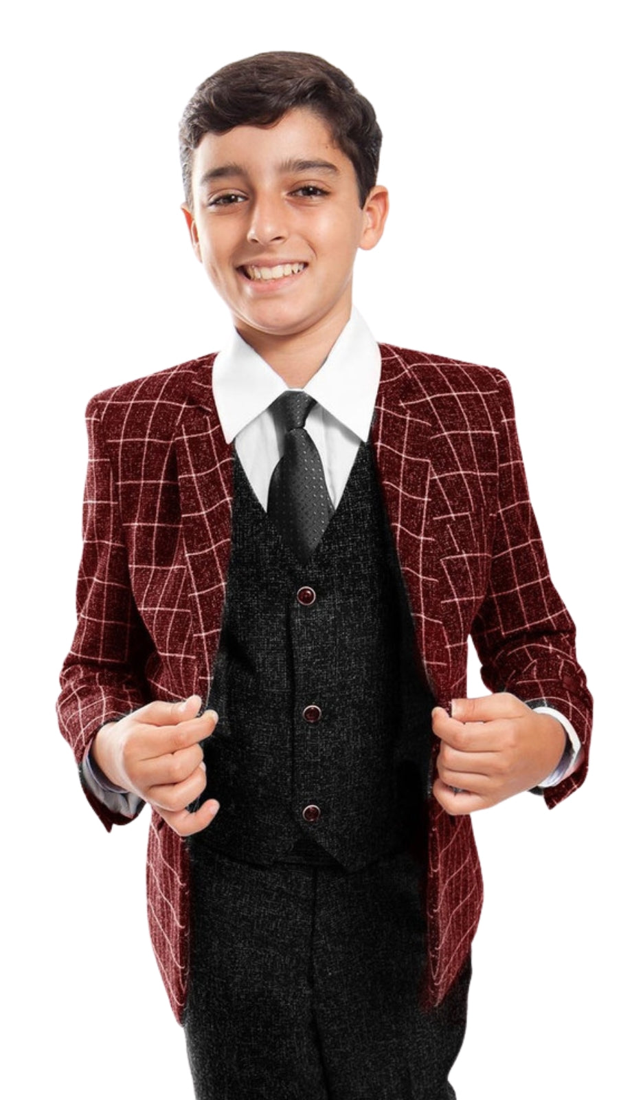 Tazzio B390-03-RED-BLACK Boys Suit