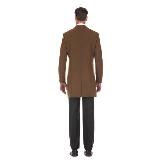 English Laundry Mens Coat EL53-01-600-CAMEL ( Wool Blend Breasted Camel Top Coat )