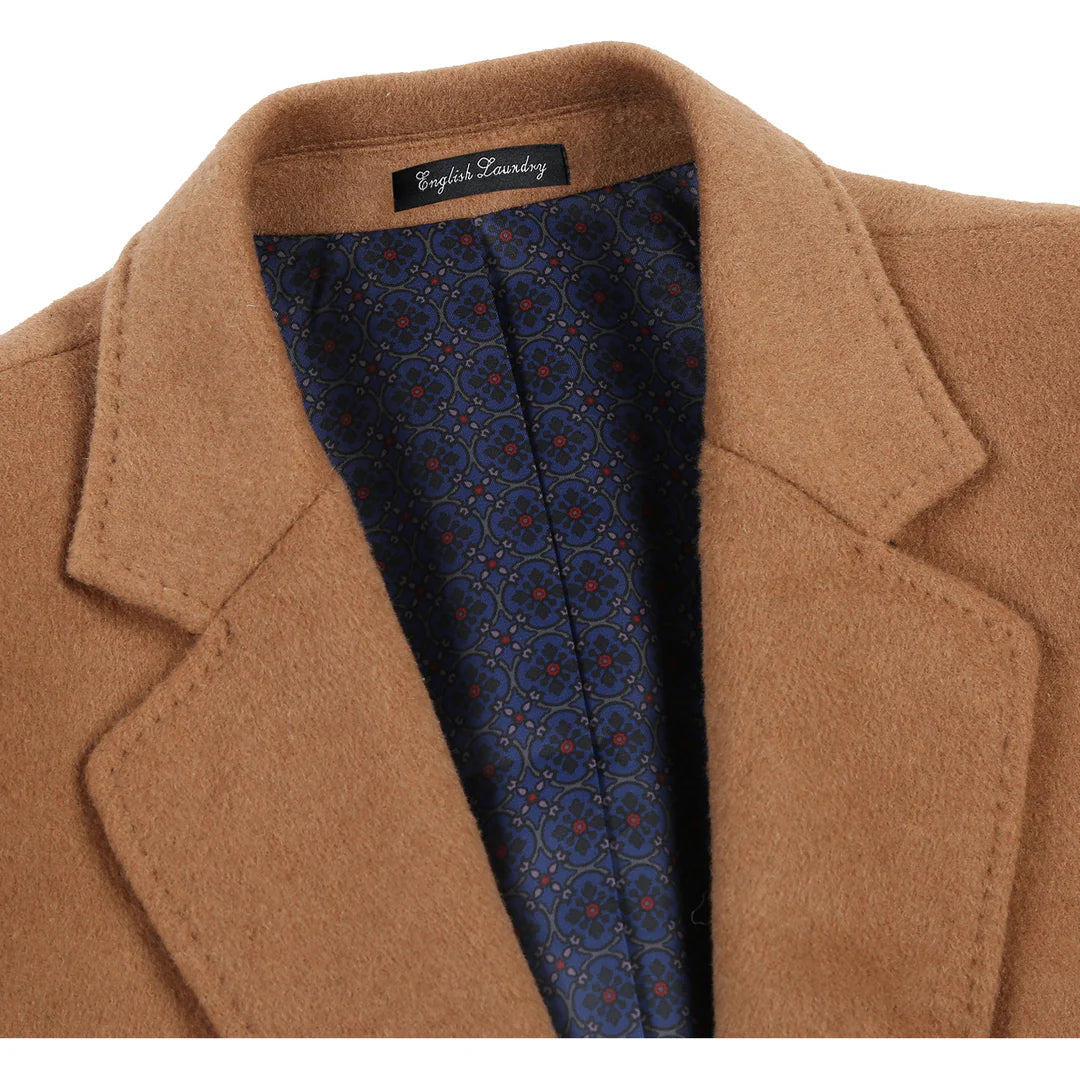 English Laundry Mens Coat EL53-01-600-CAMEL ( Wool Blend Breasted Camel Top Coat )