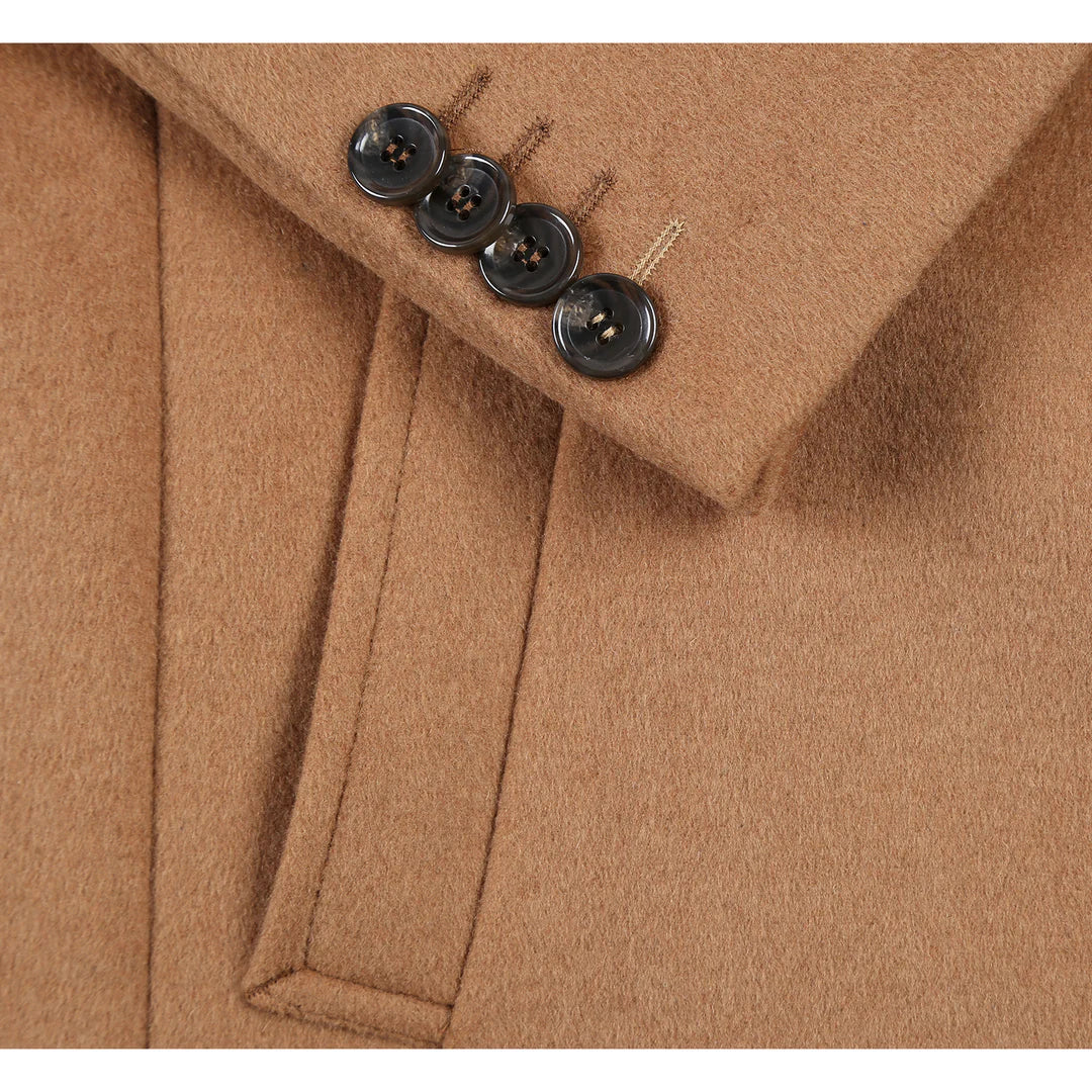 English Laundry Mens Coat EL53-01-600-CAMEL ( Wool Blend Breasted Camel Top Coat )