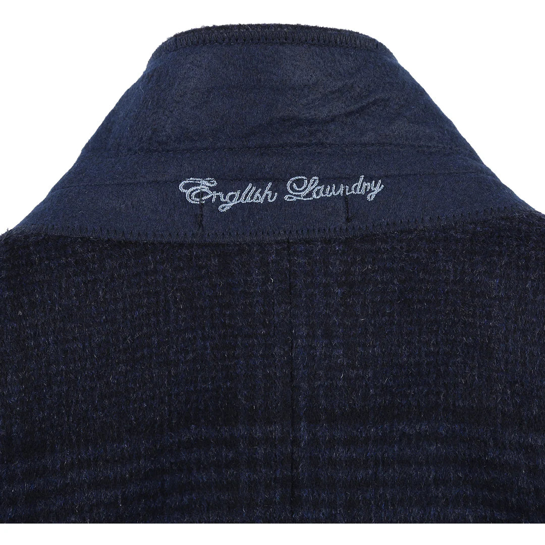 English Laundry Mens Coat EL53-55-495-GRY-BLUE ( Wool Blend Breasted Gray Blue Top Coat BIB )