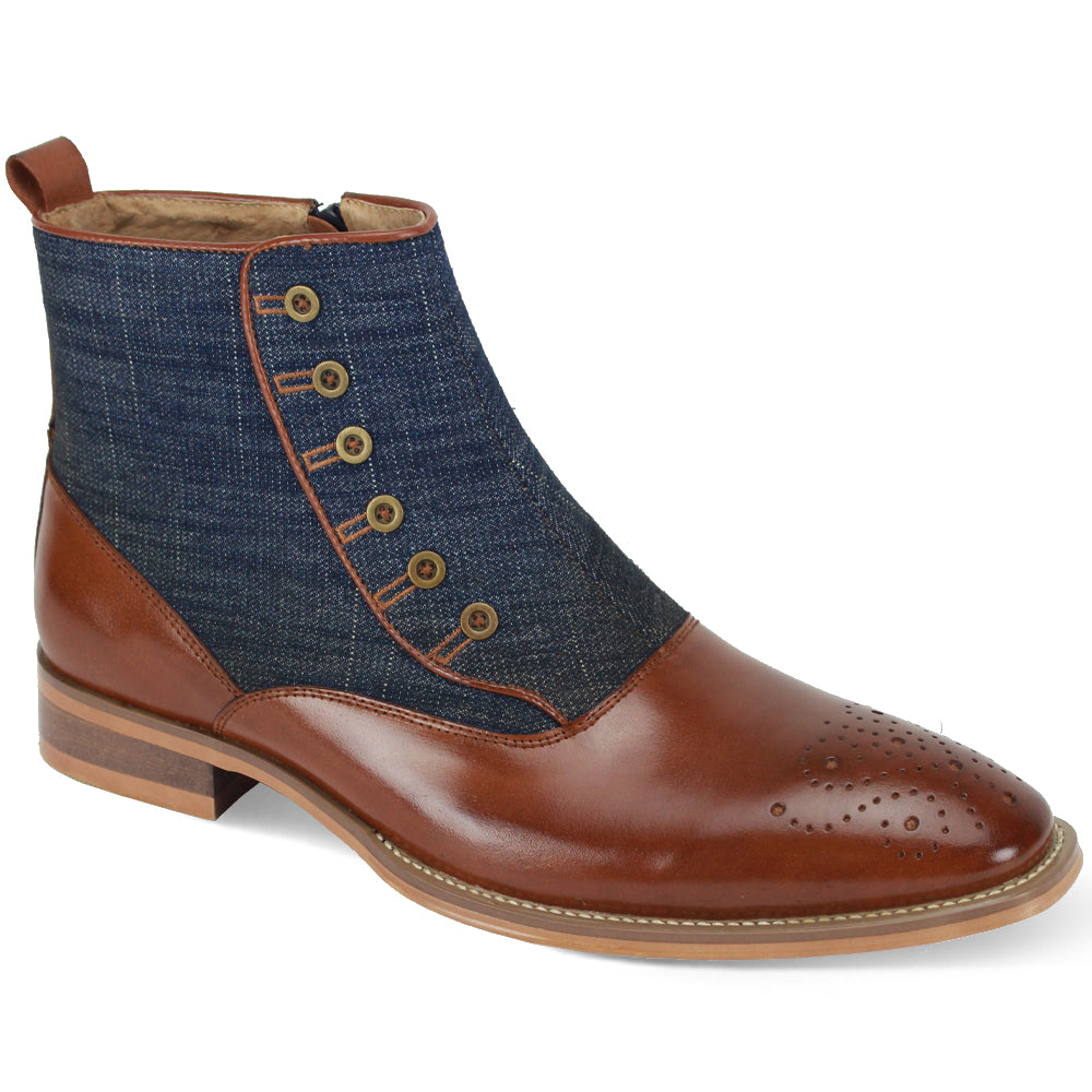 Giovanni Leather Dress Shoes-KENDRICK-WHSK-DENIM
