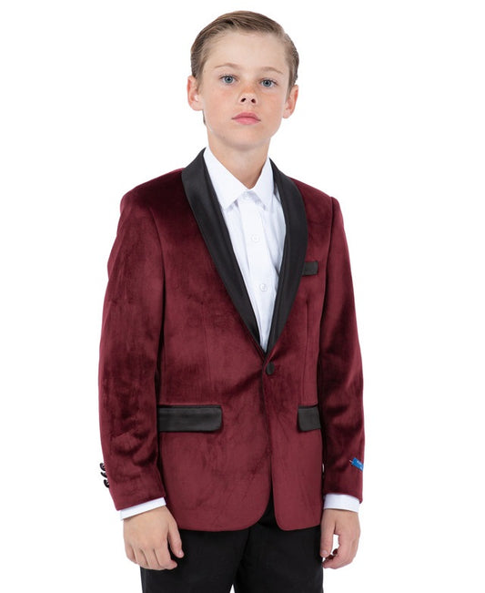 PERRY ELLIS PBJ408-03-BURG Boys Suit