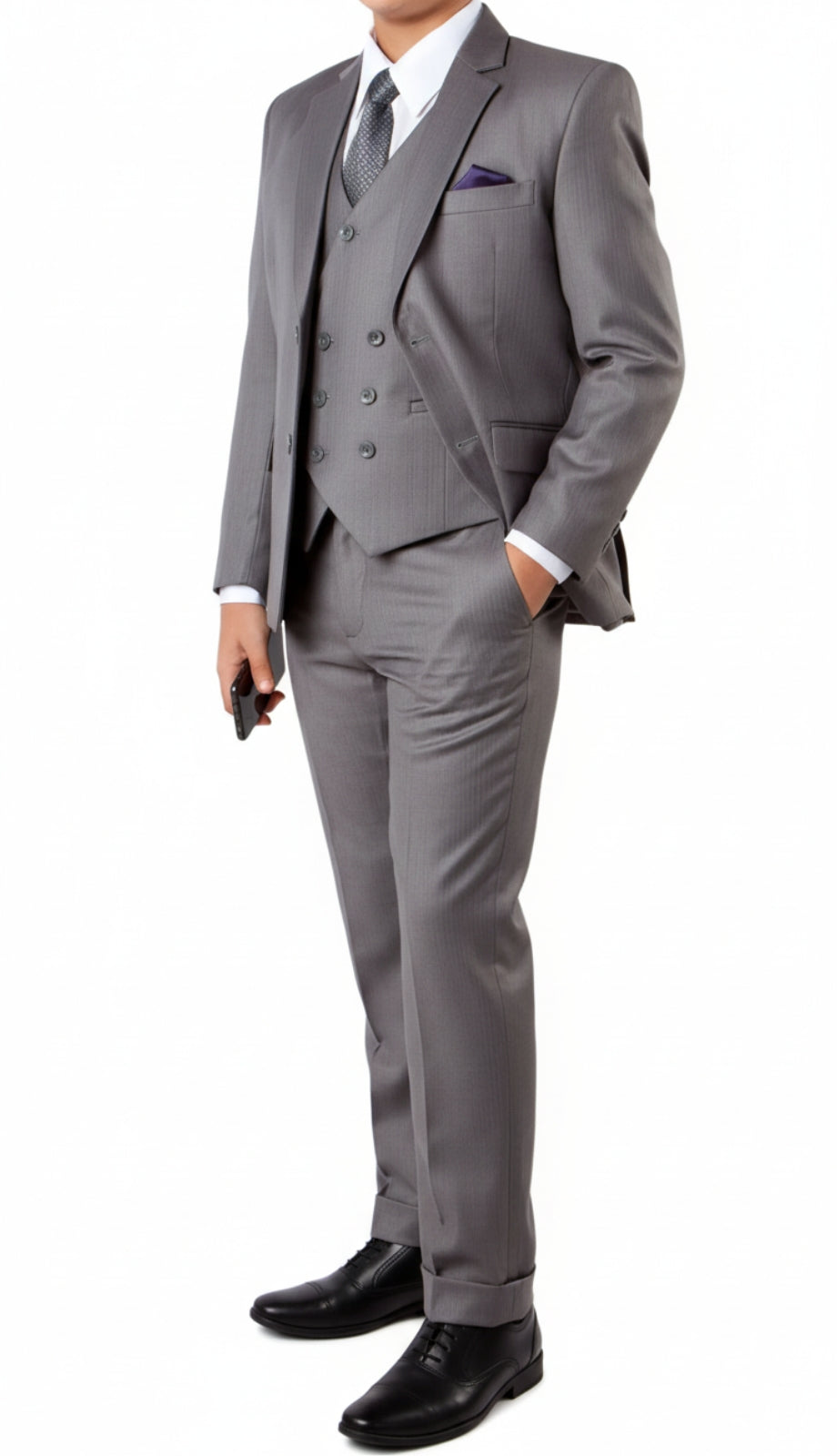 Tazzio B348-03-LIGHT-GRY Boys Suit