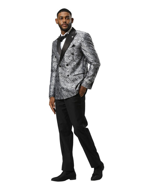 Stacy Adams SMJ825H1-01-SIL Mens Jacket