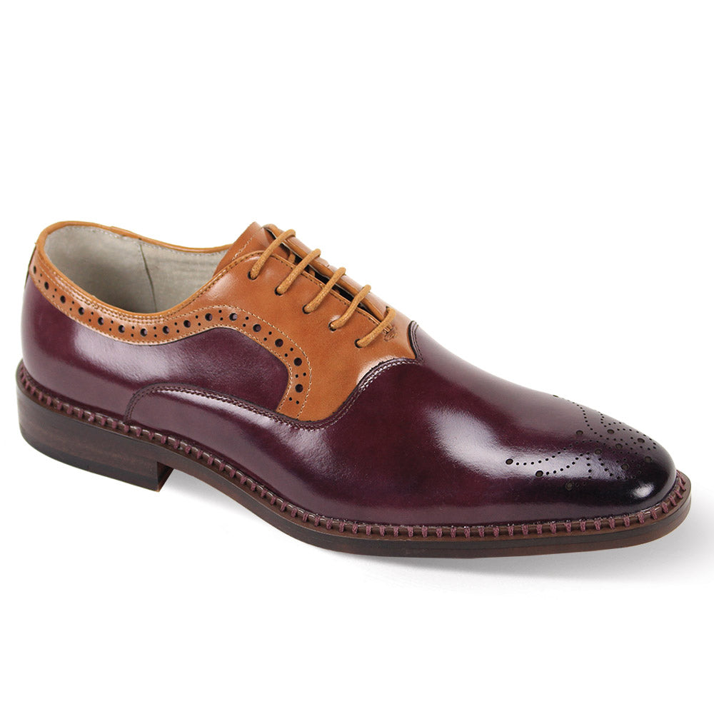 Giovanni Leather Dress Shoes-SAWYER-BURG-TAN