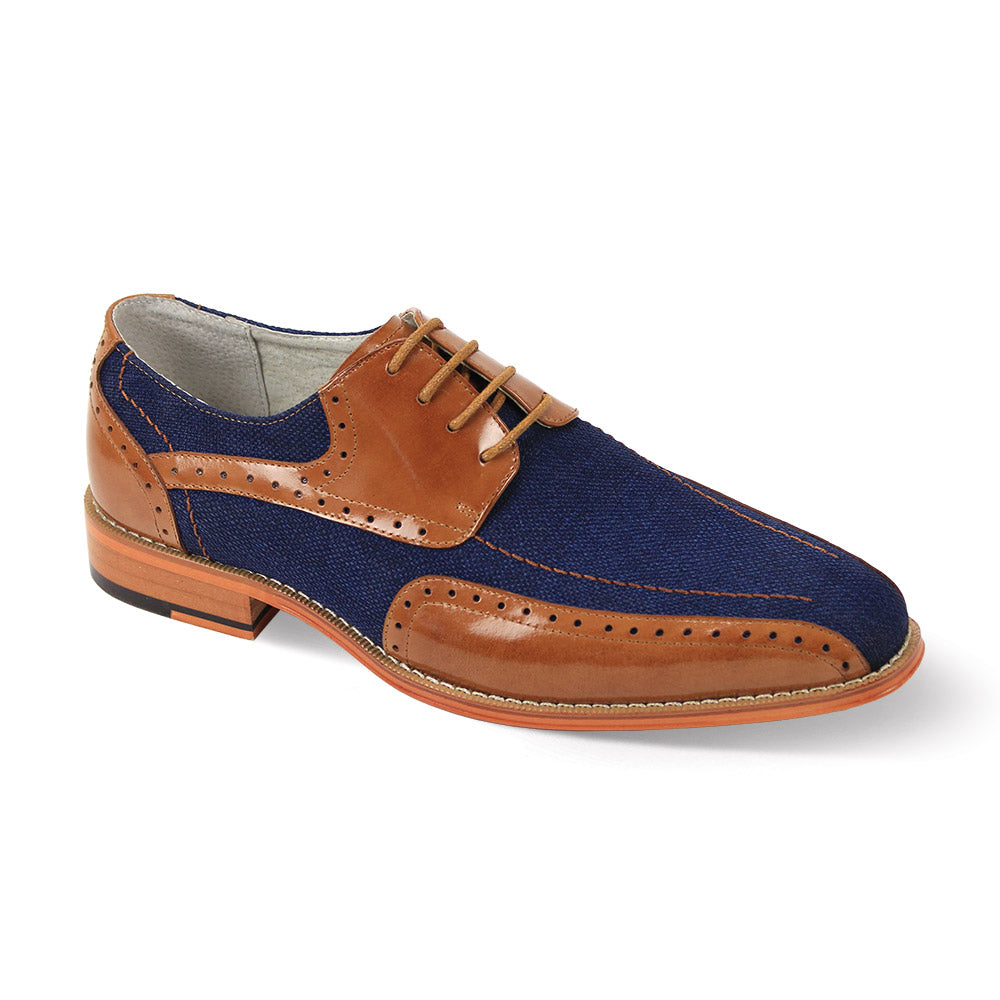 Giovanni Leather Dress Shoes-SIMON-TAN-BLUE