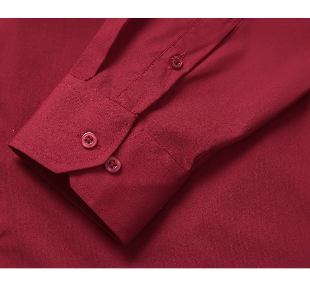 Renoir Mens Shirts TC626-BRI-RED ( Classic Fit Long Sleeve Spread Collar Dress Shirt )