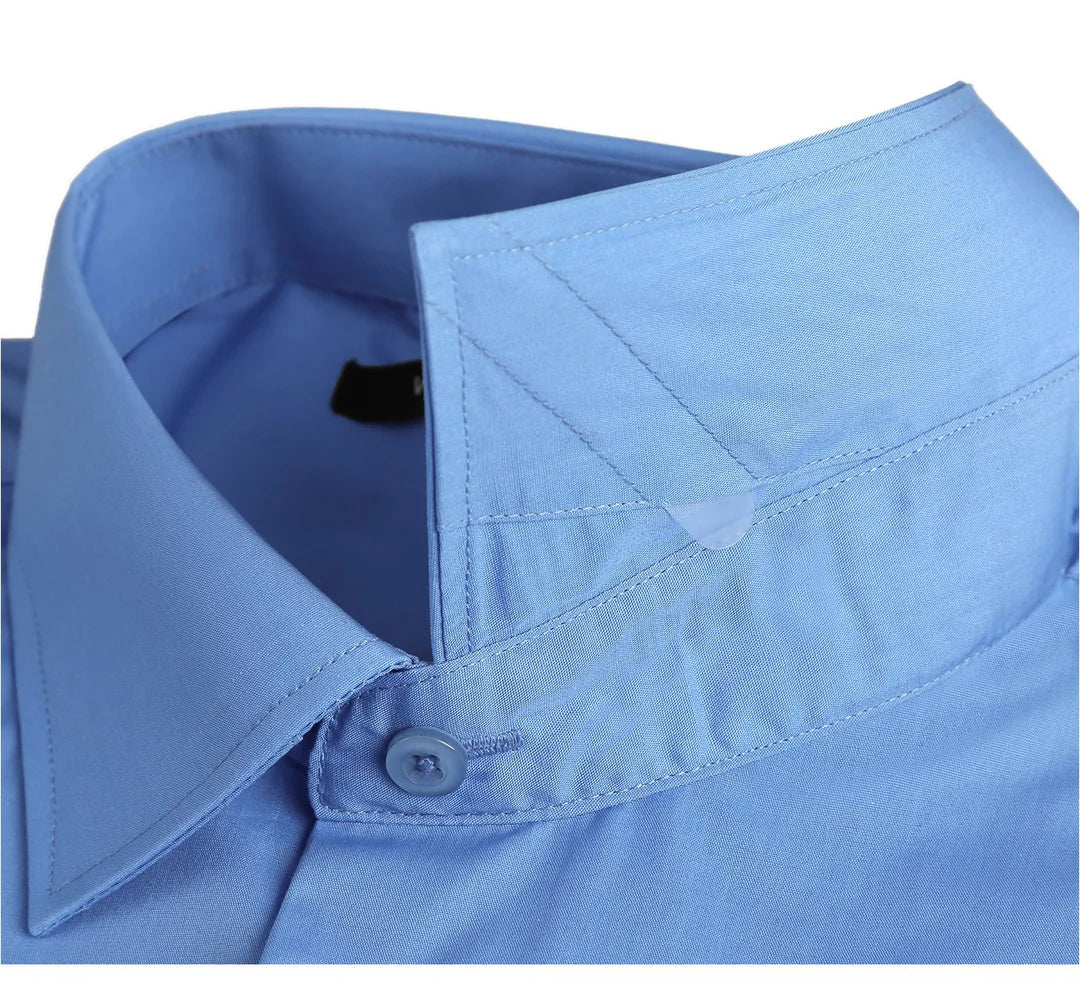 Renoir Mens Shirt TC627-LB ( Classic Fit Long Sleeve Spread Collar Dress Shirt )