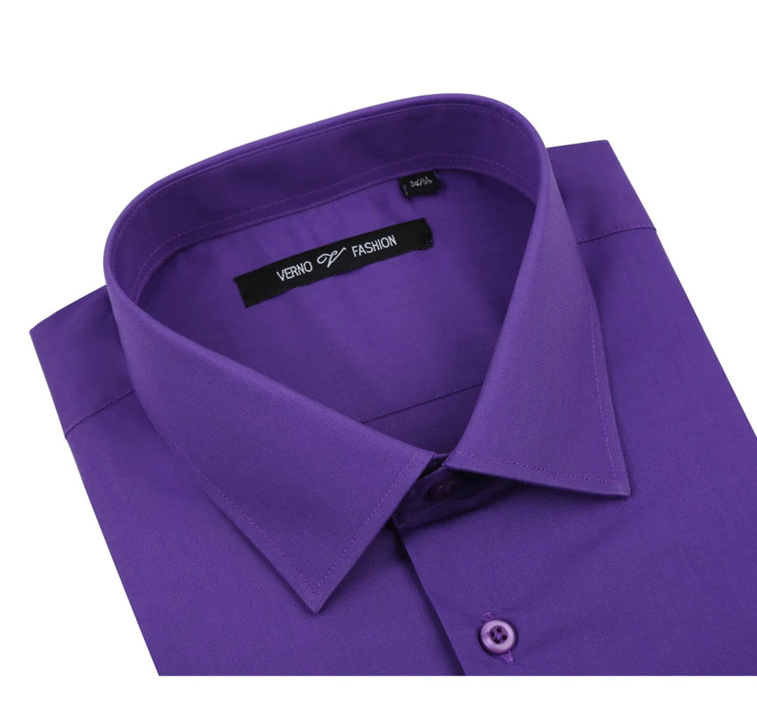Renoir Mens Shirts TC640-LILAC ( Classic Fit Long Sleeve Spread Collar Dress Shirt )