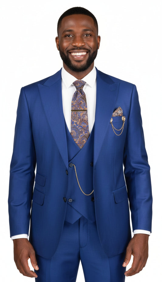 Vinci V2RK-5-BLU Mens Church Suit