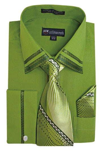 Fortino Landi SG-28OL Mens Shirt Olive / 18-181/2 Fortino Landi SG-28OL Mens Shirt Olive / 18-181/2