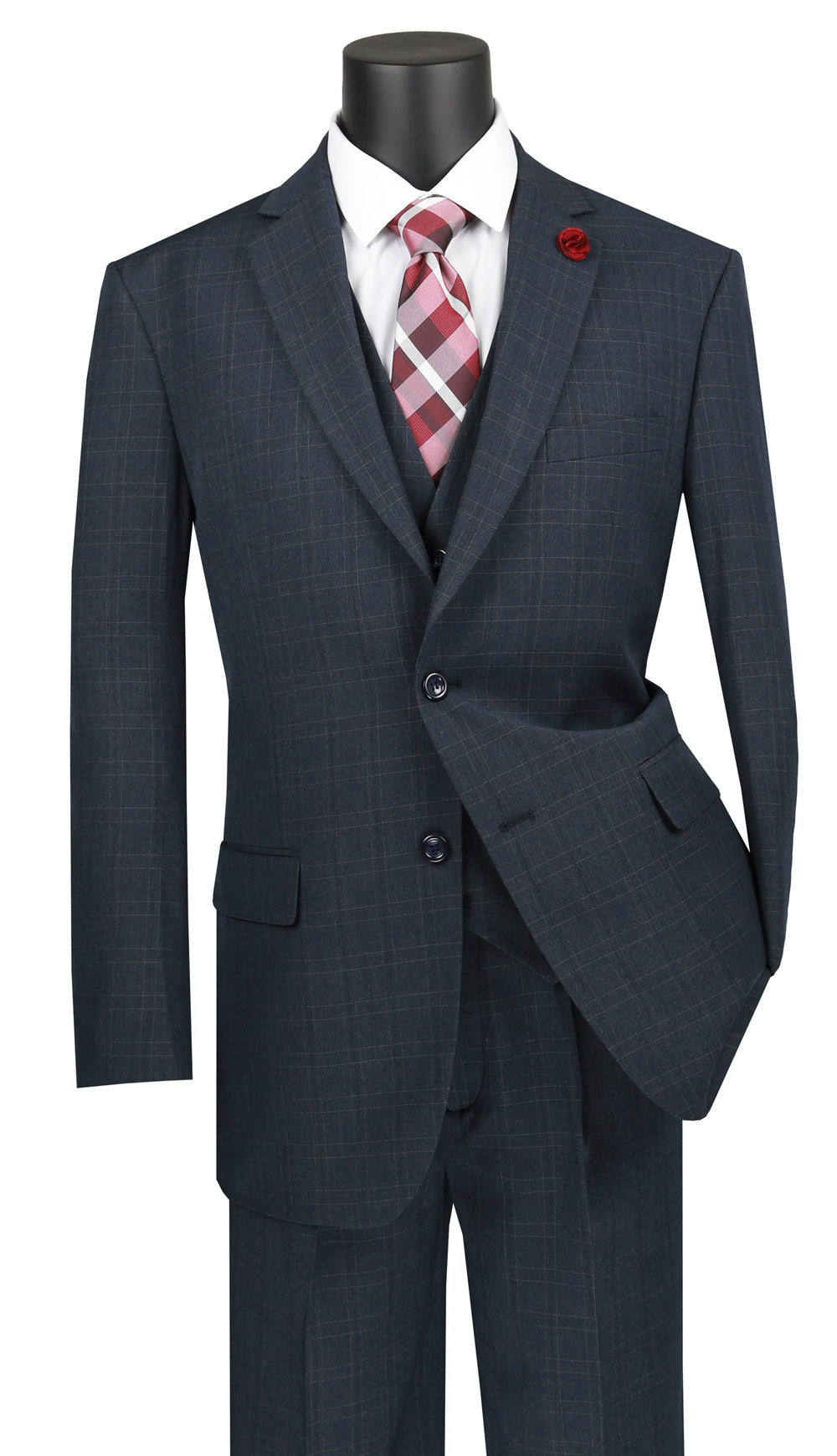 Vinci V2RW-15-BL Mens Suit