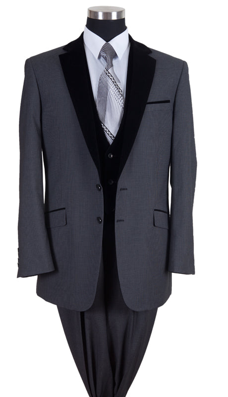 Milano Moda 57024-BLK Mens Suit