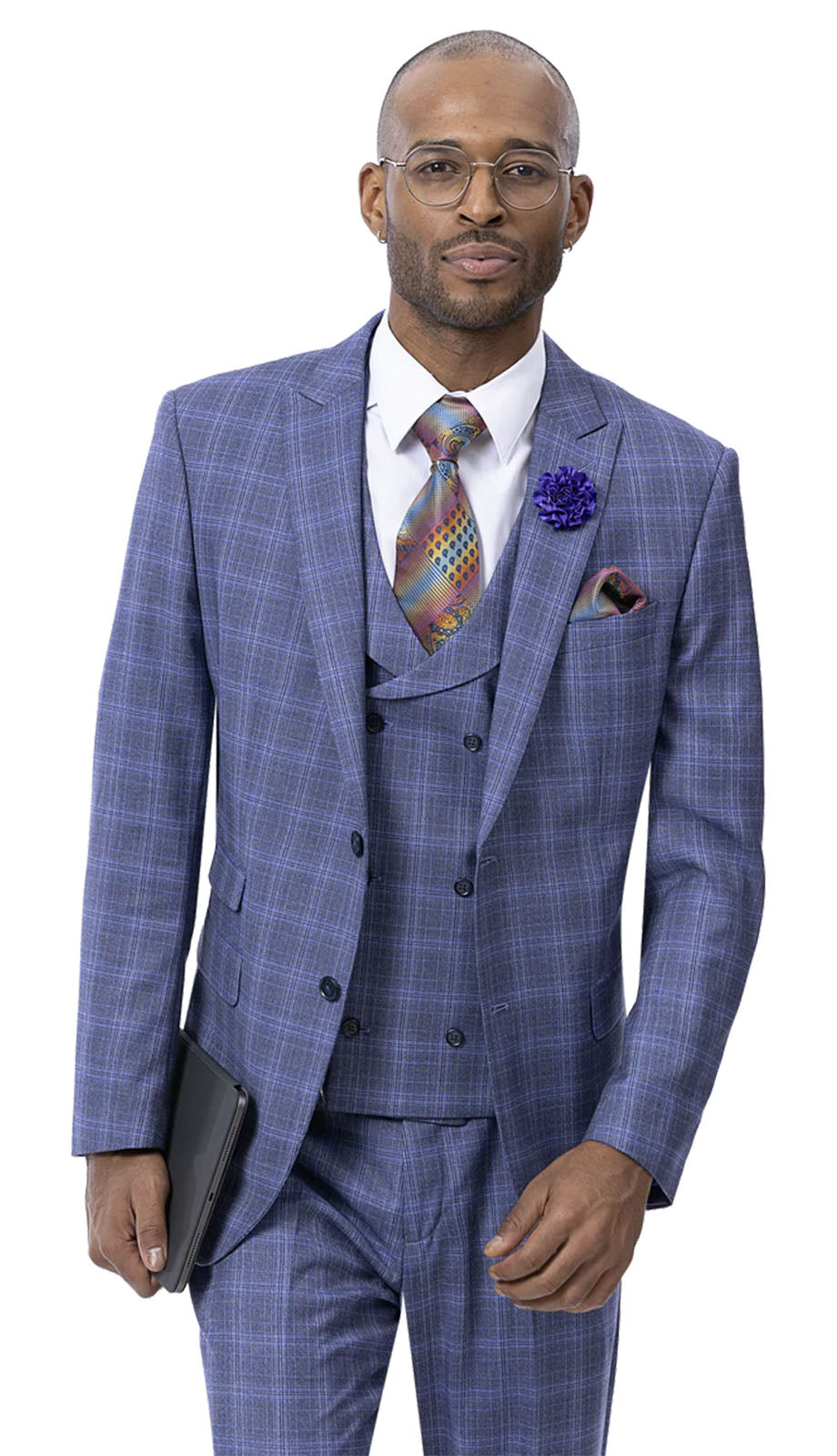 EJ Samuel M2777-PUR Mens Suit