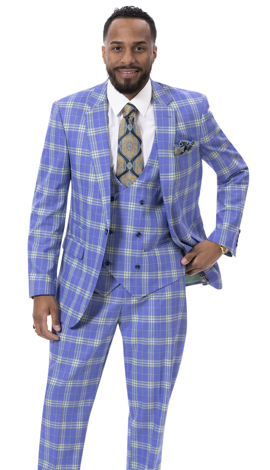 EJ Samuel M2789-BLU  Mens Suit