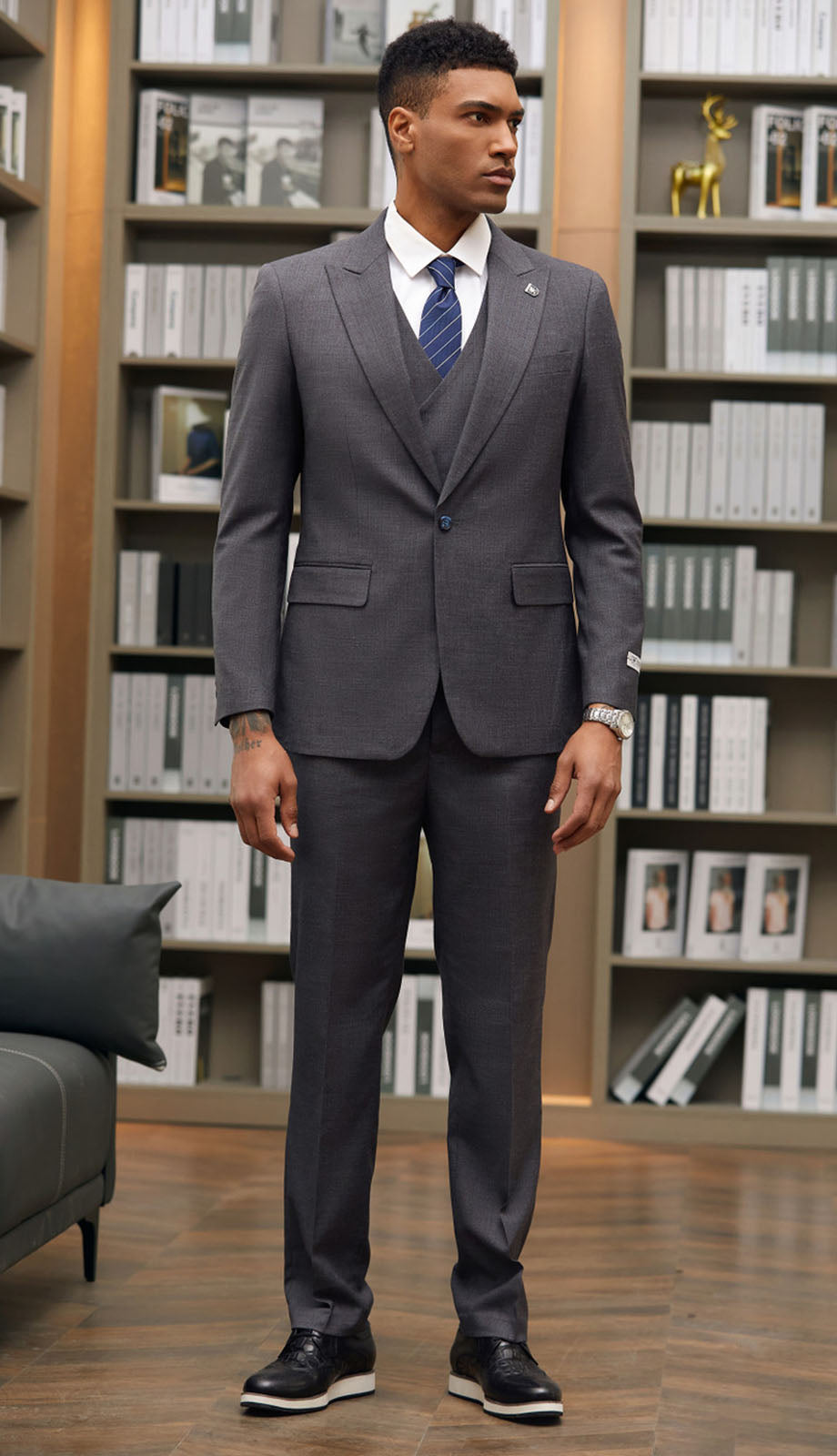 Stacy Adams SM143H1-CHARCOAL Mens Suit