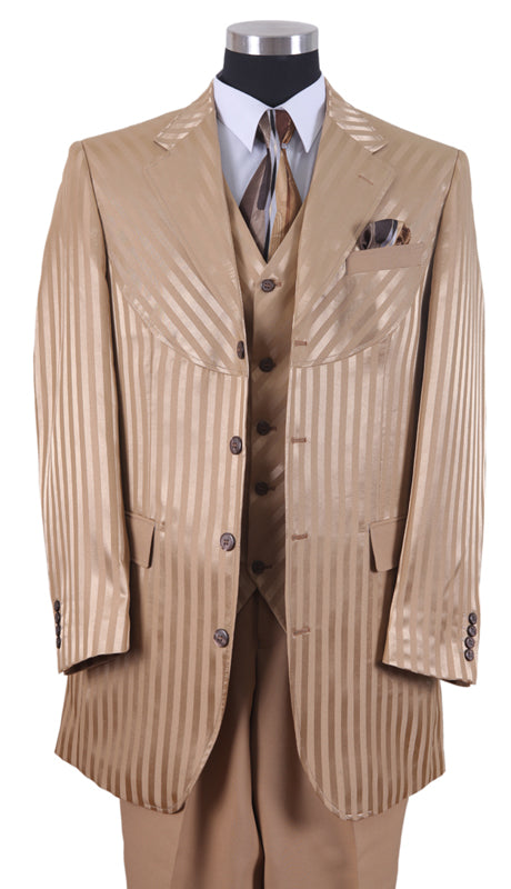 Milano Moda 2915V-TAN Mens Suit
