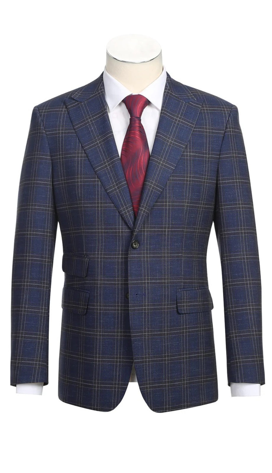 Renoir Men's Suit 12-52-410EL-NAVY ( Check Suit )