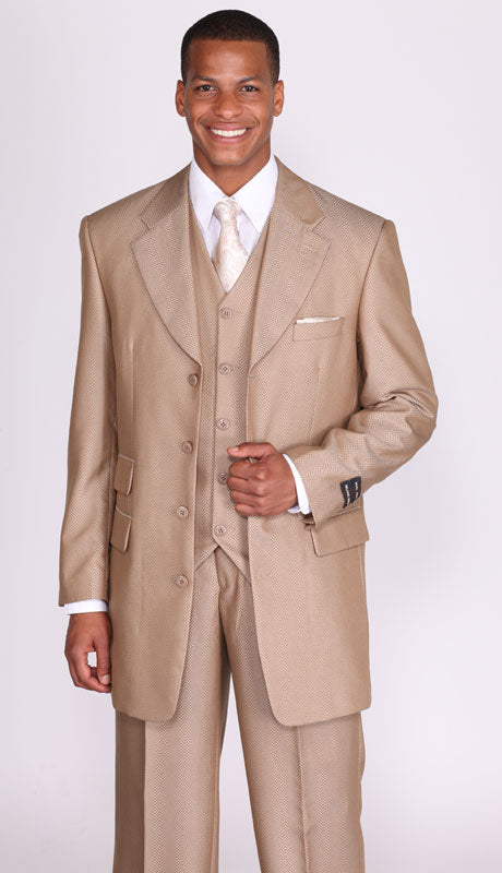 Milano Moda 2913V-TAN Mens Suit