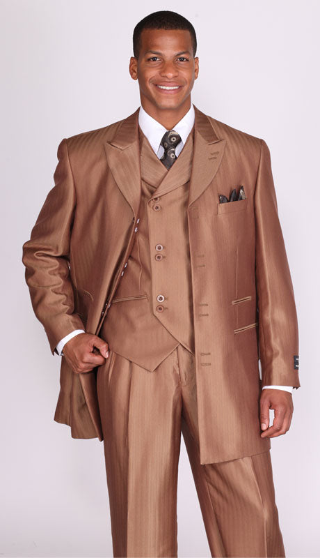 Milano Moda 5264V-BR Mens Suit