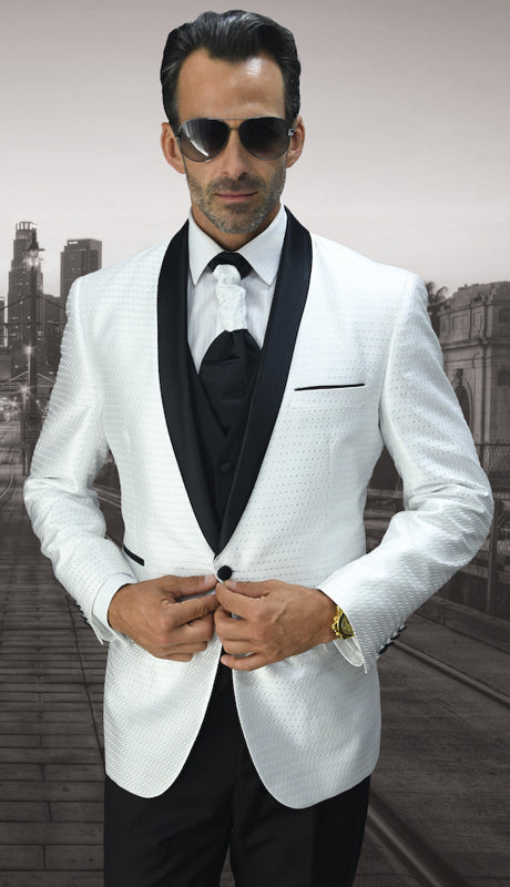 Statement Bellagio-7 WHT Mens Suit