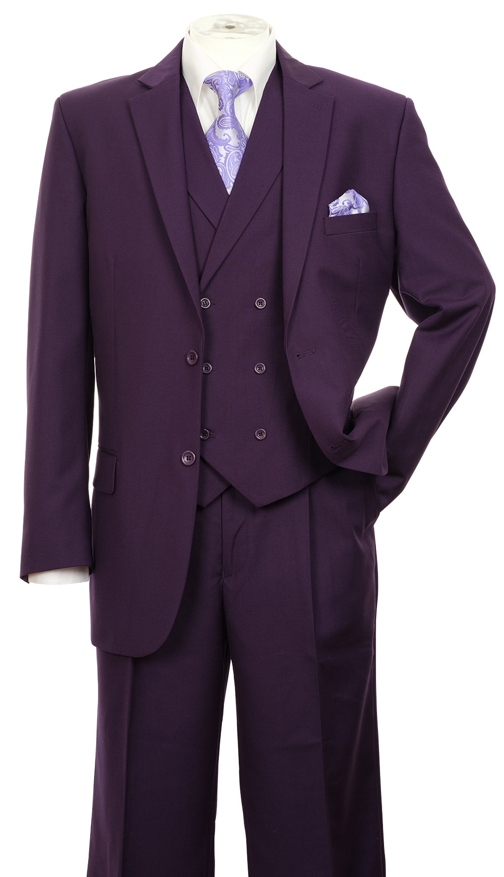 Milano Moda 5702v9-PUR Mens Suit