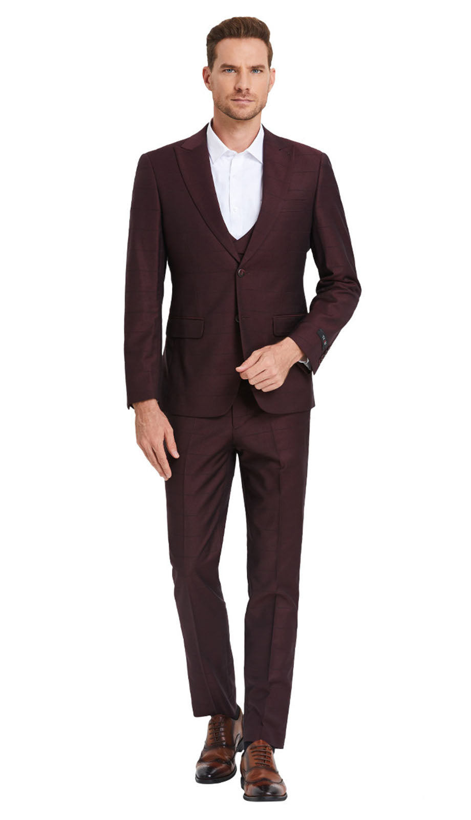 Tazzio M393SK-WINE Mens Suit