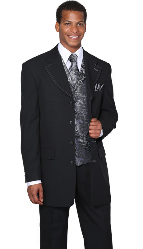 Milano Moda 6903V-BW Mens Suit