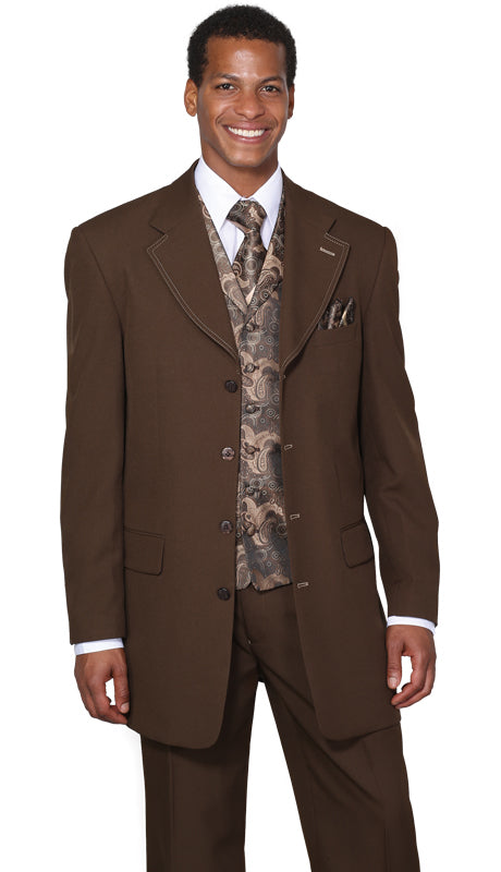 Milano Moda 6903V-BR Mens Suit
