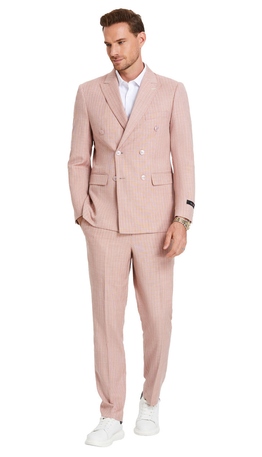 Tazzio M396SK-ROS Mens Suit