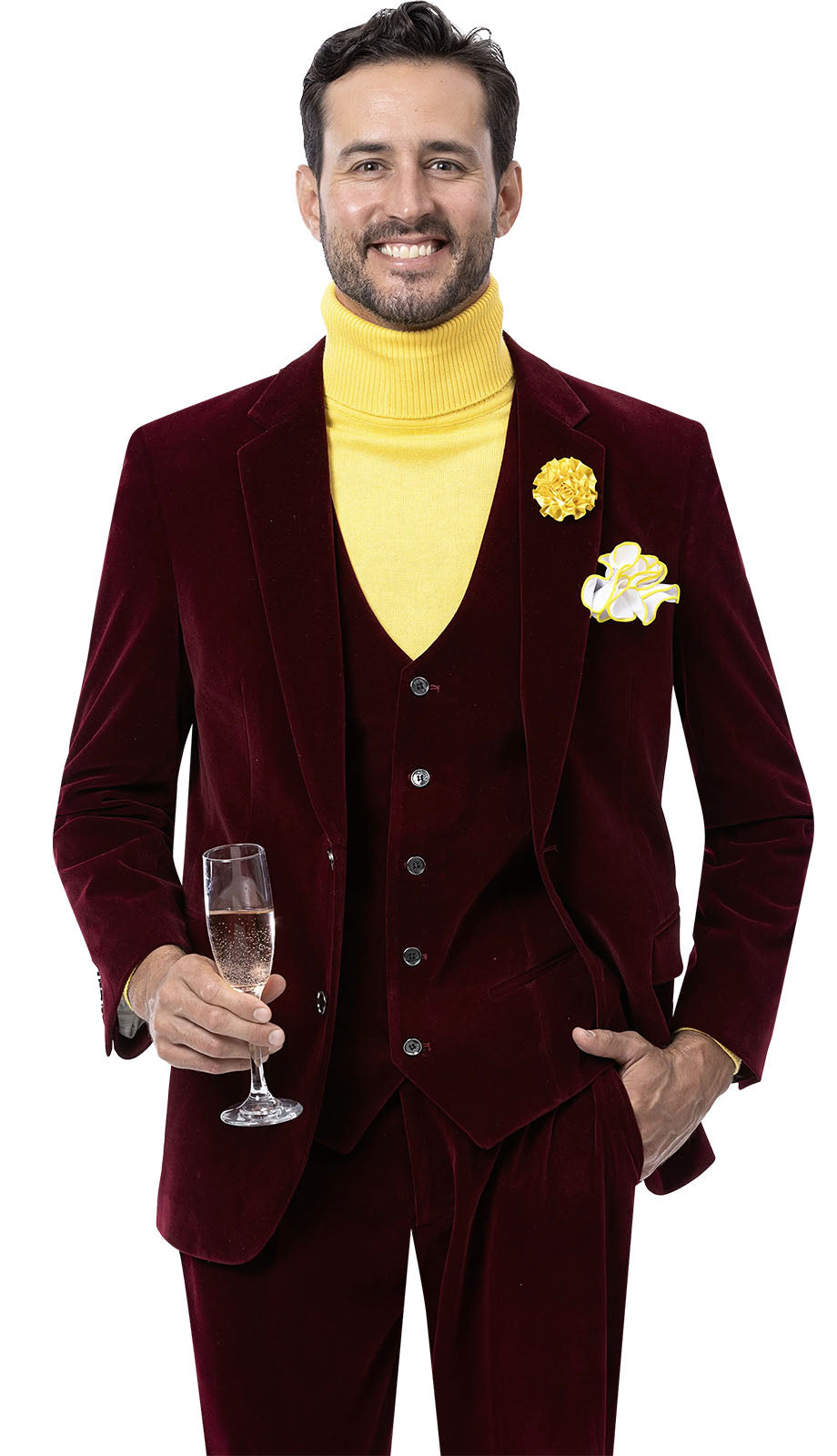 EJ Samuel M2781-WINE Mens Suit