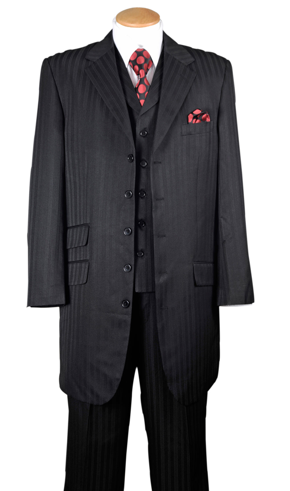 Milano Moda 29198-BLK Mens Suit