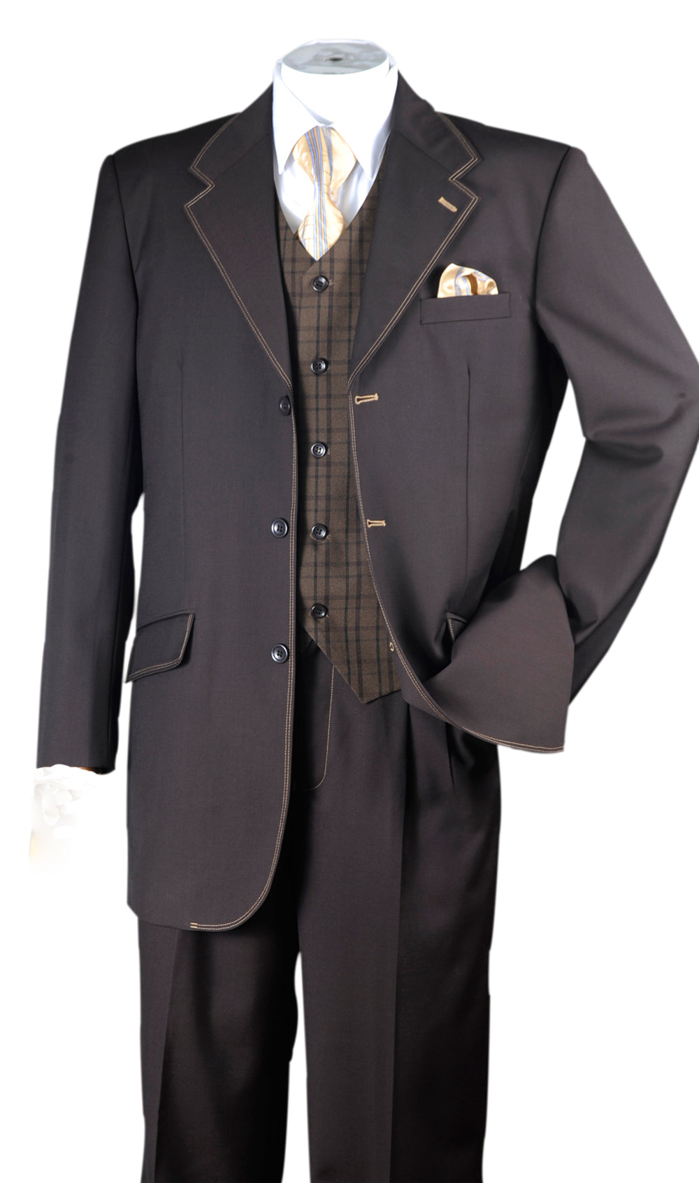 Milano Moda 2916-BR Mens Suit