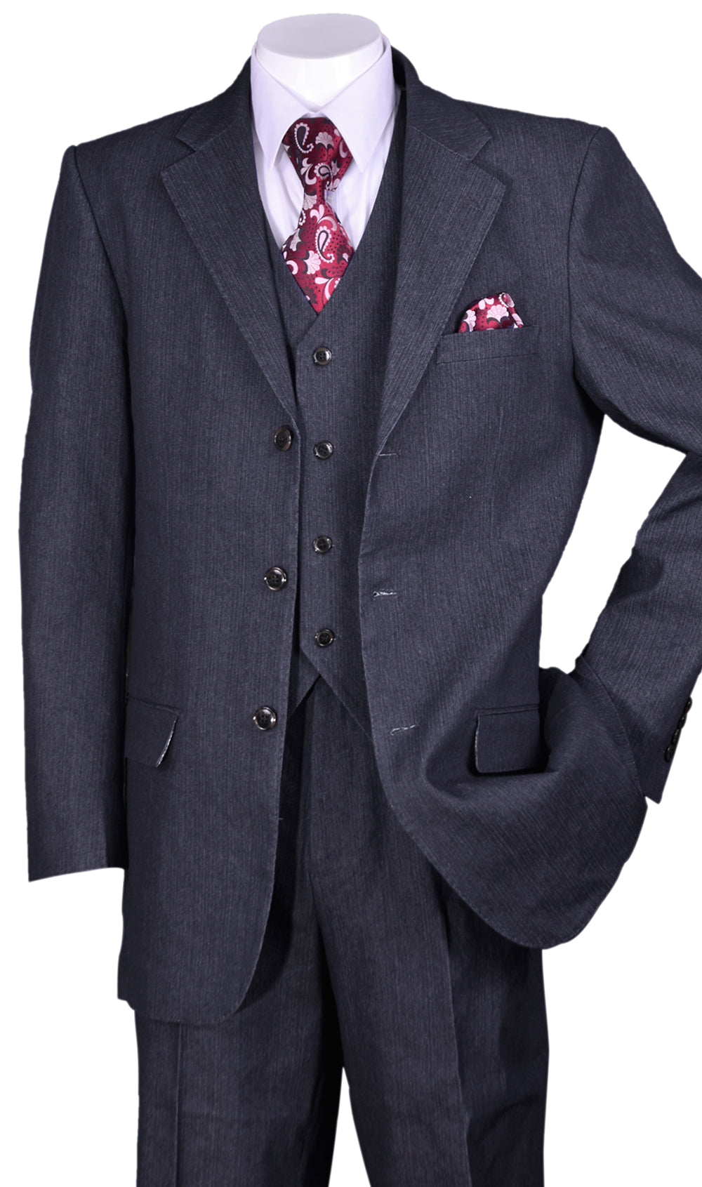 Milano Moda 5287-BLK Mens Suit