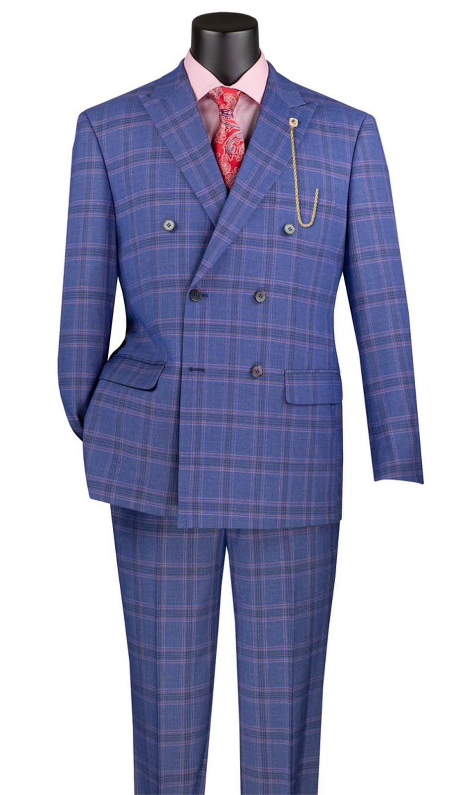Vinci MDW-2-BLU Mens Suit