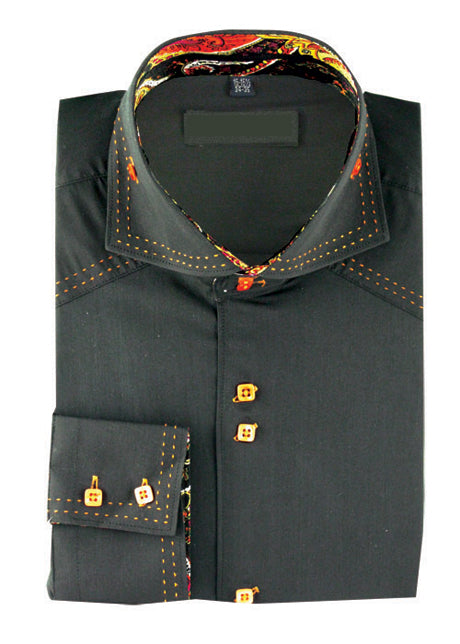 Fortino Landi AH603-BK Mens Shirt