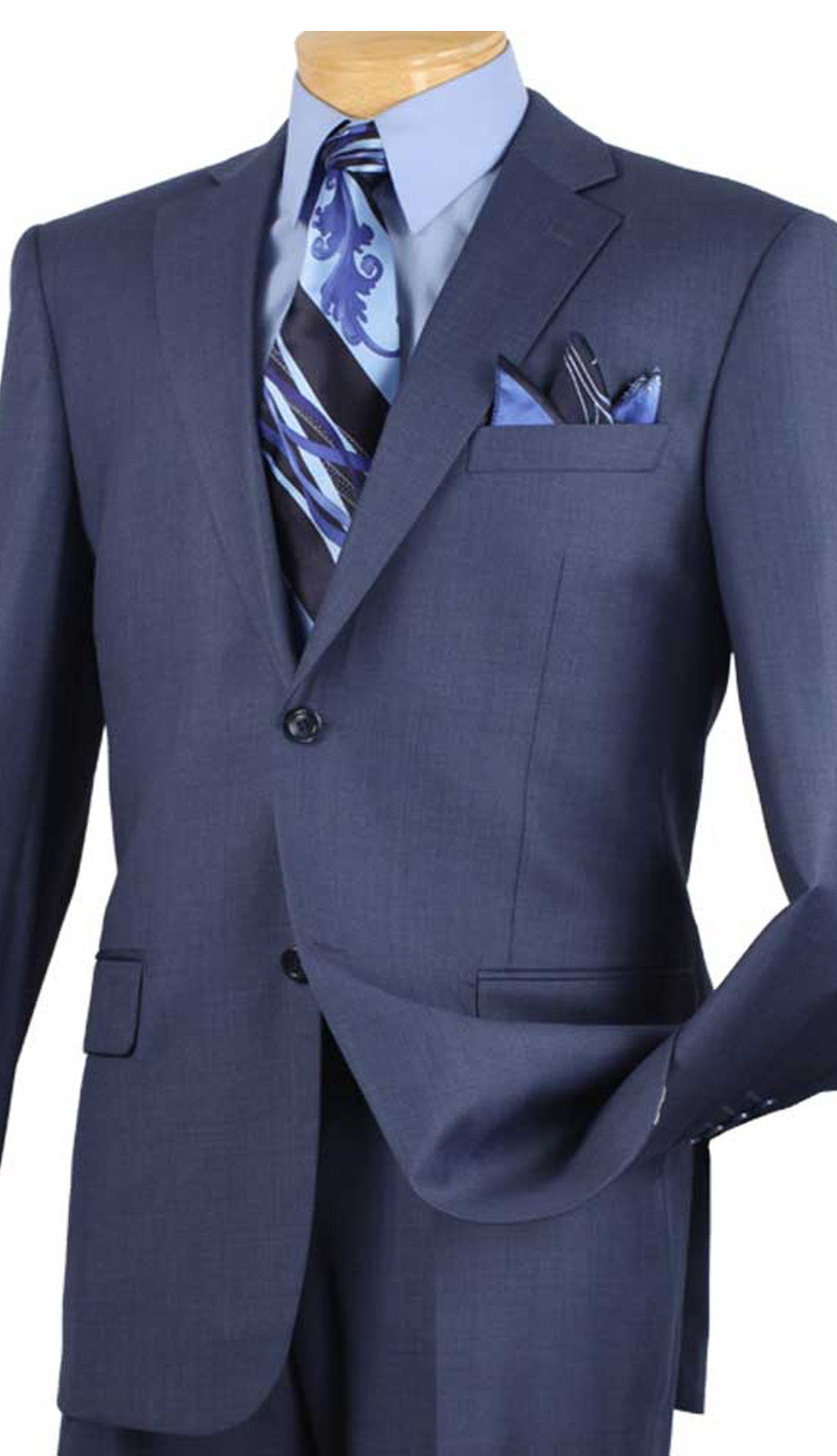 Vinci 2LK-1-BLU Mens Suit