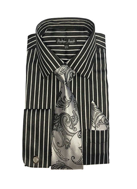 Fortino Landi FL633-BLK Mens Shirt