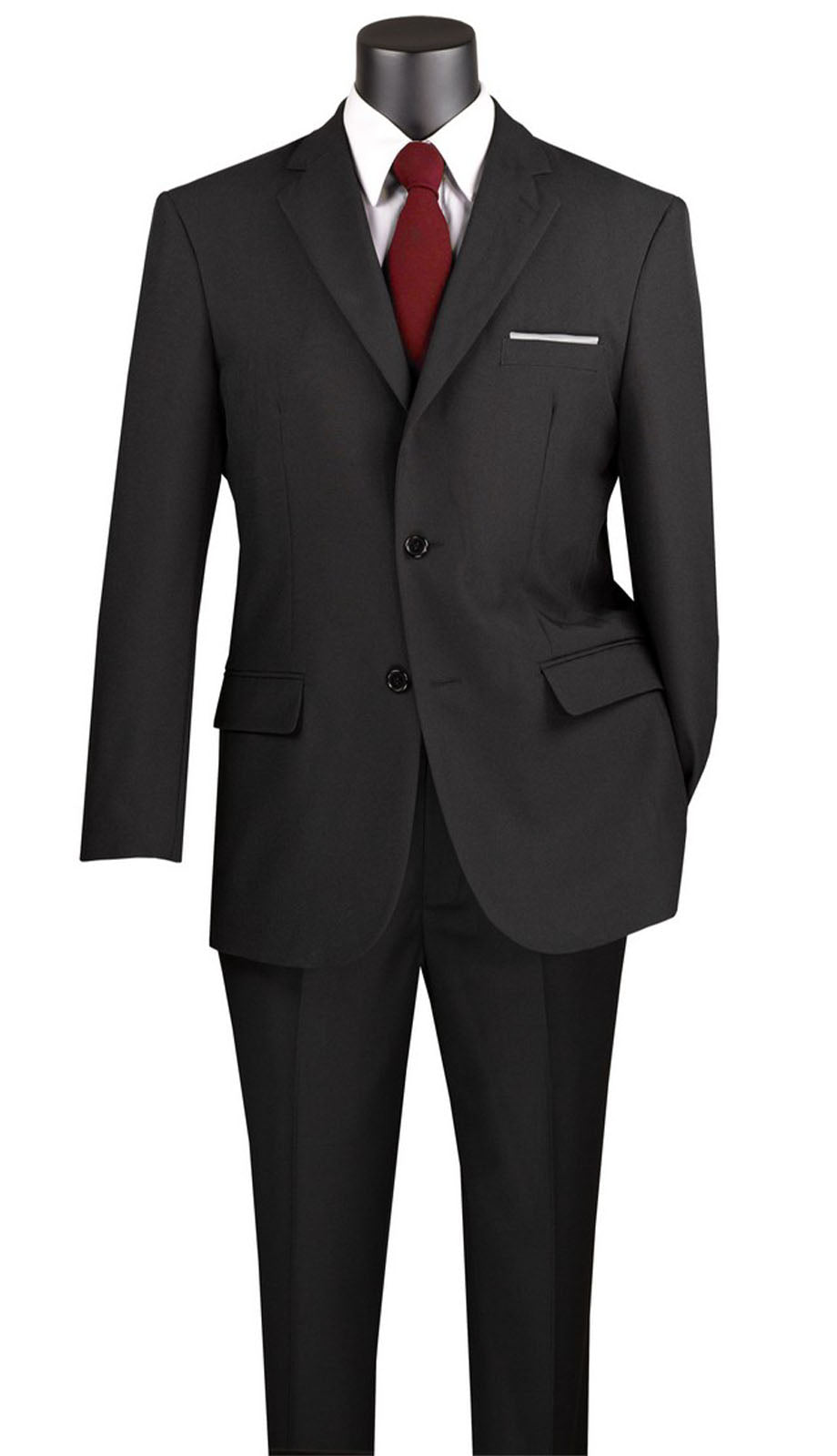 Vinci 2PP-BLK Mens Suit